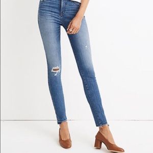 10" High-Rise Skinny Jeans: Drop Step-Hem Edition